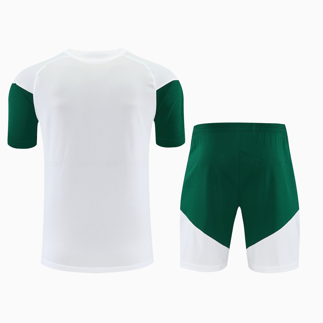 Italy 2026 Short-Sleeve Training Set - White With Green Accents Top & Green With White Pants - JerseysGala