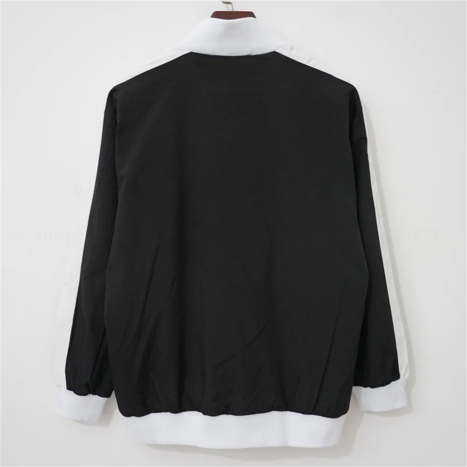 Santos 26-27 Black With White Edges Windbreaker Jacket - JerseysGala