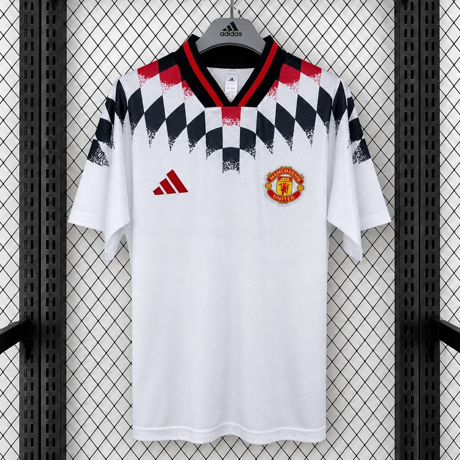 Manchester United 26-27 Inspired Geometric White Retro Style Jersey - Fans Version - JerseysGala