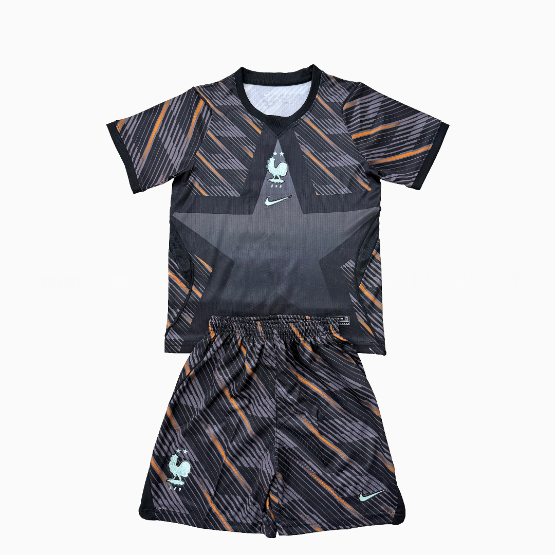 France 2026 Goalkeeper Black Kids Kit - JerseysGala