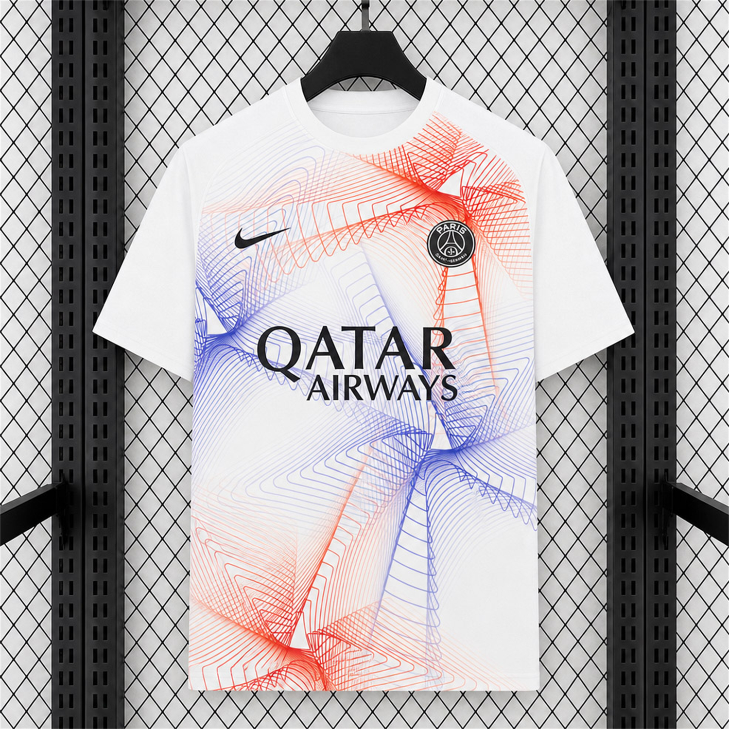 Paris Saint-Germain PSG 26-27 Champions League White Blue Pre-Match Jersey - Fans Version - JerseysGala