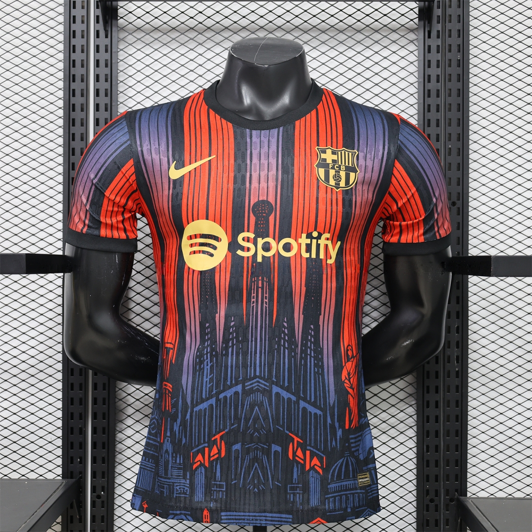 Barcelona 26-27 Grey With Red Special Jersey - Player Version - JerseysGala