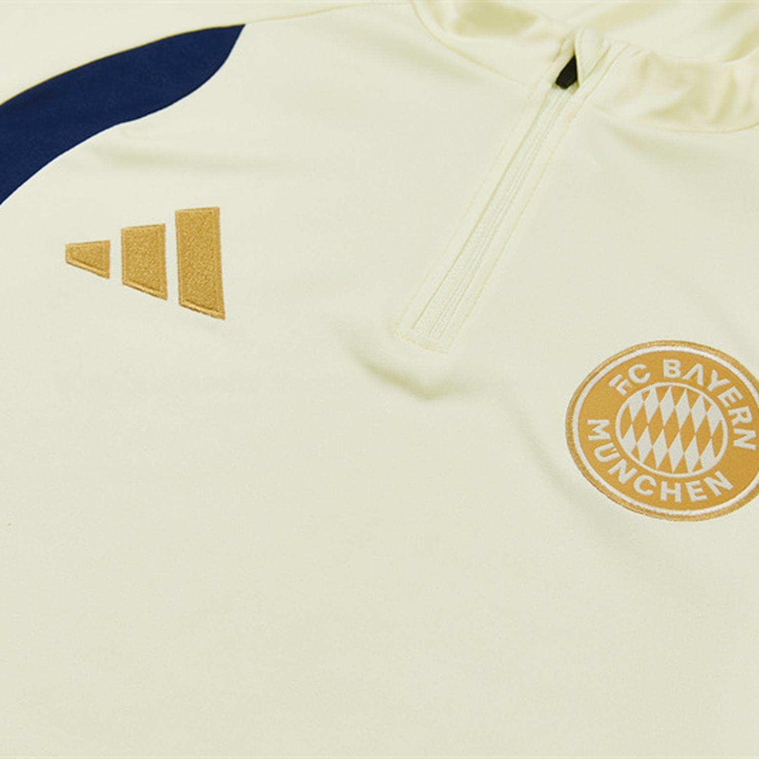 Bayern Munich 26-27 Long Sleeve Training Set - Cream Top & Deep Blue Pants - JerseysGala