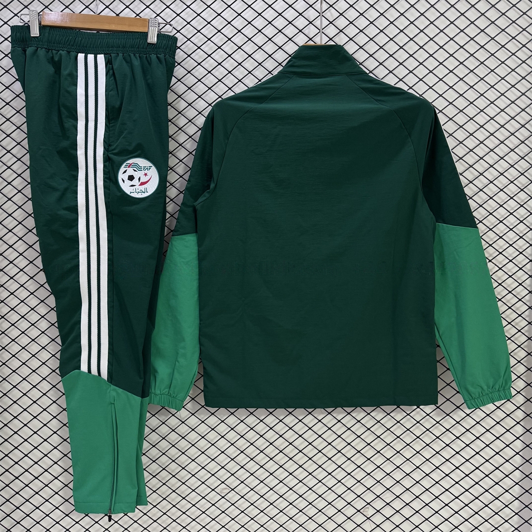 Algeria 2026 Windbreaker Training Set - Deep Green Top and Pants - JerseysGala