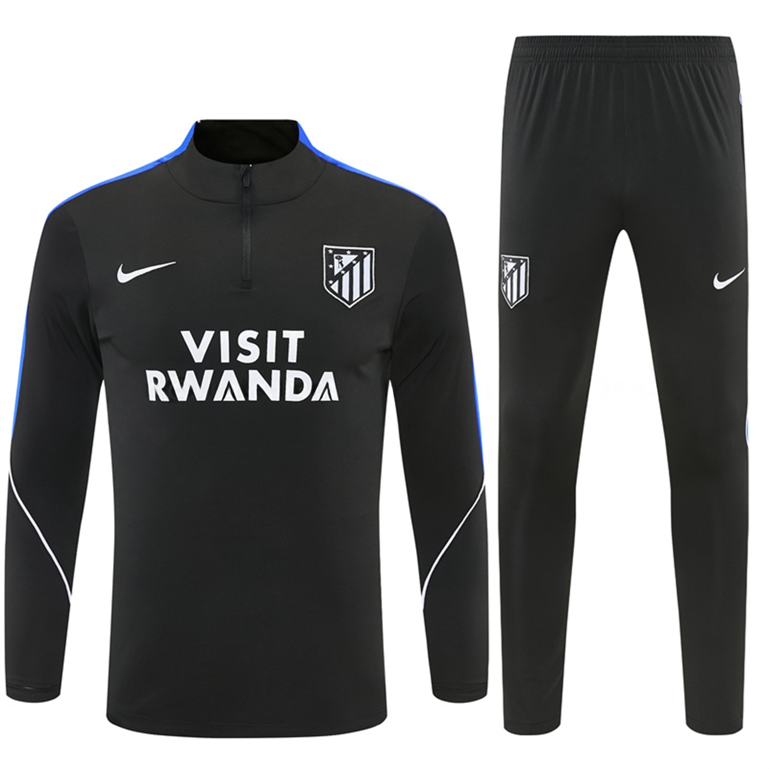 Atletico Madrid 26-27 Long Sleeve Training Set - Black Top & Black Pants - JerseysGala