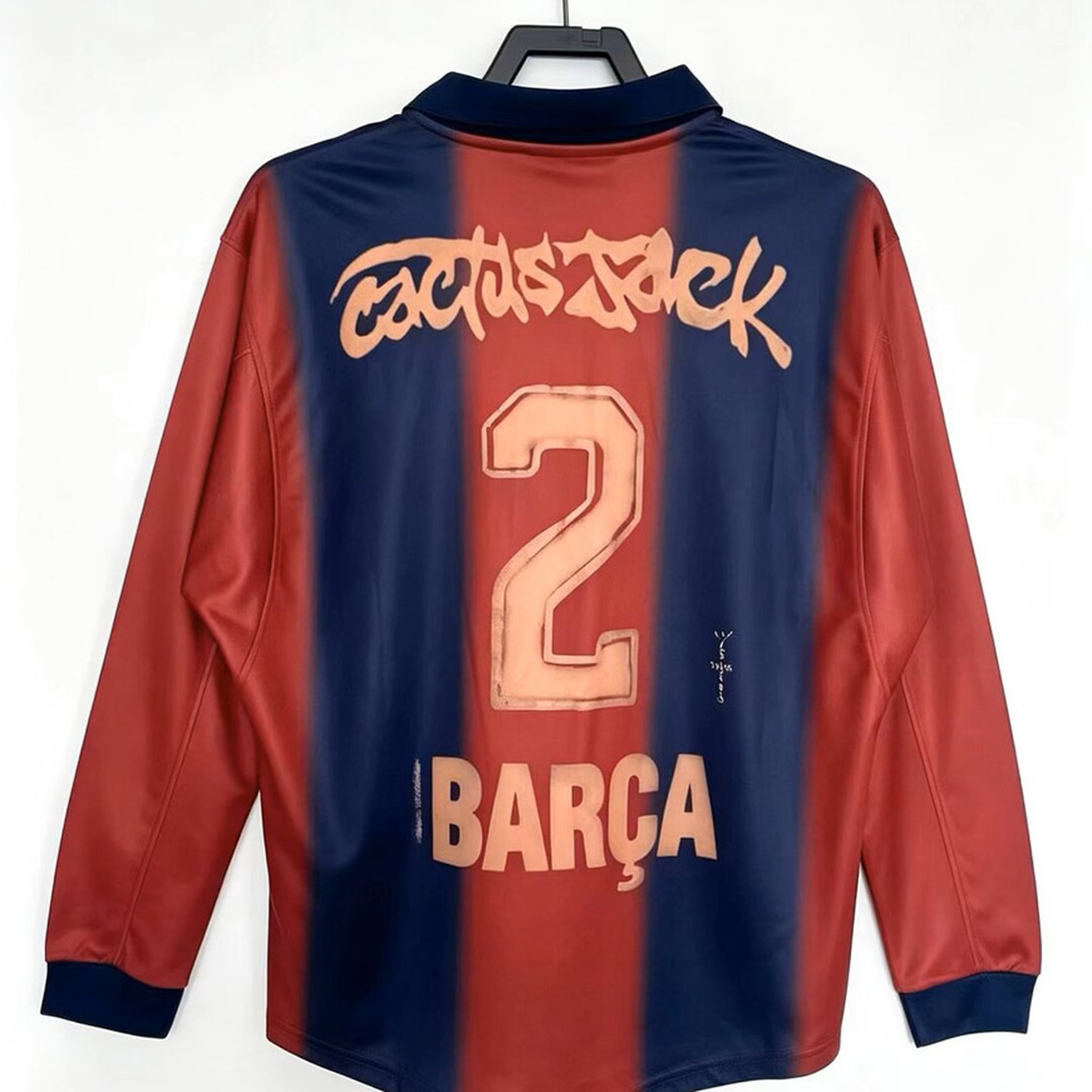 Retro Barcelona 2000-01 x Travis Scott Long Sleeves Jersey - JerseysGala