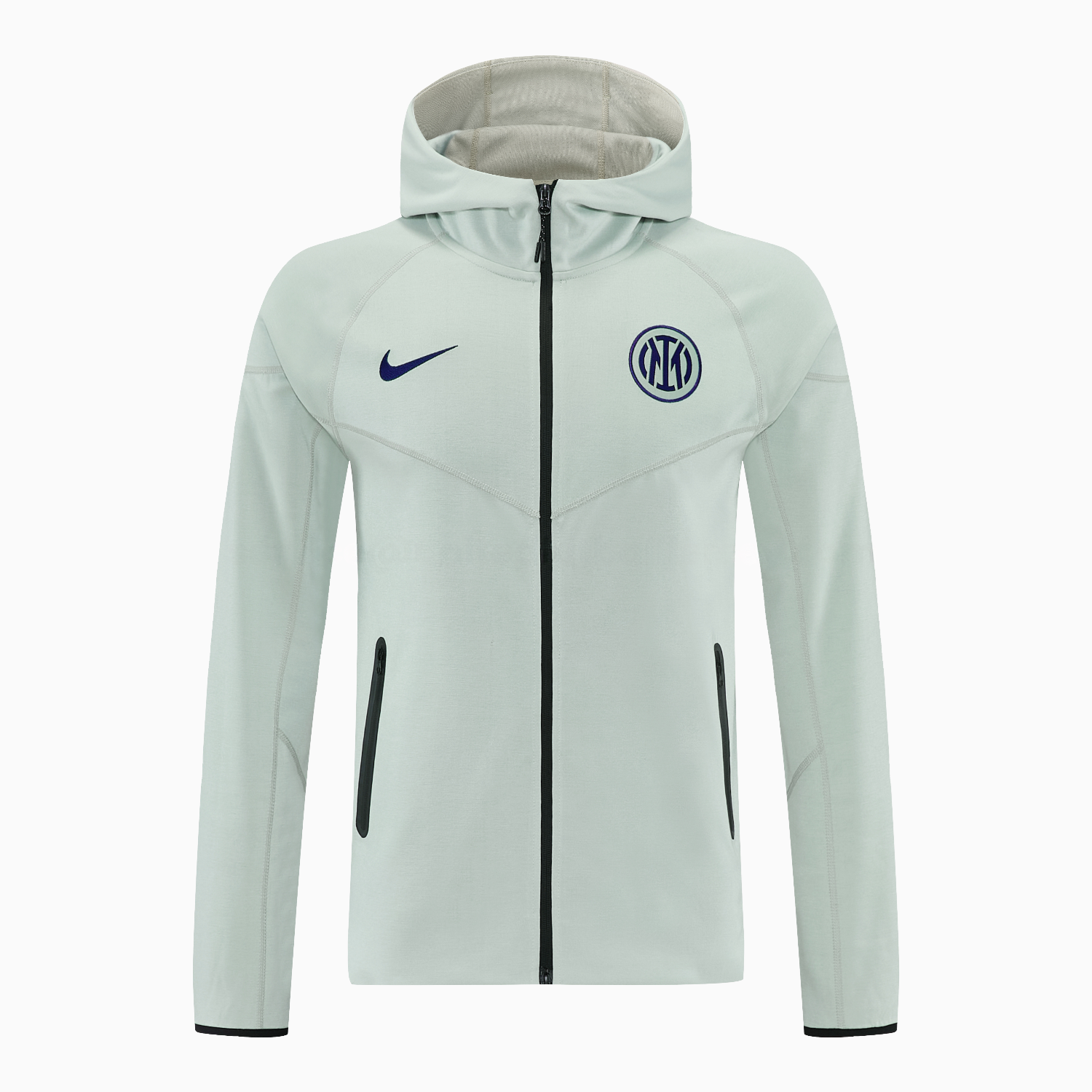 Inter Milan 25-26 Hooded Windbreaker Training Set - Grey Green Top & Pants - JerseysGala