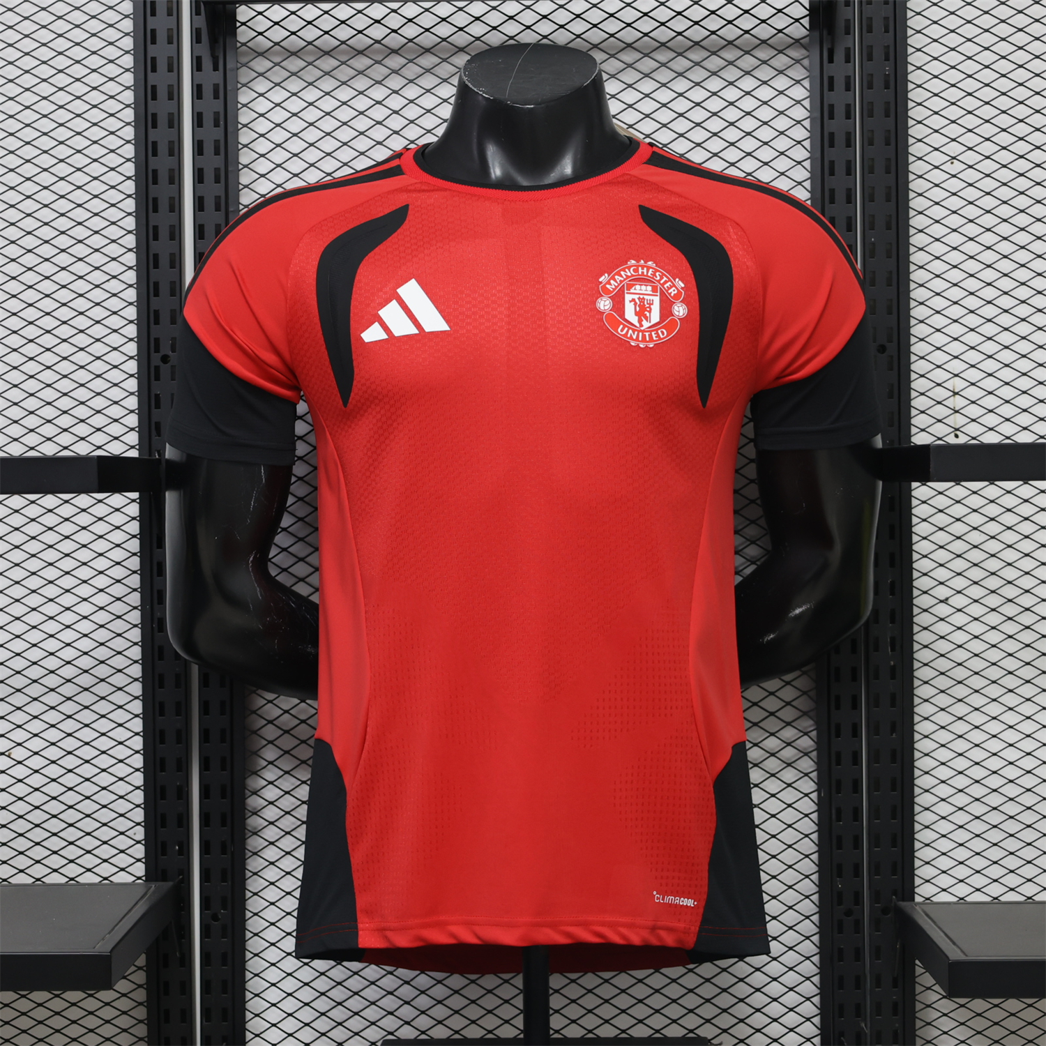 Manchester United 26-27 Black Sleeves Red Training Jersey - Player Version - JerseysGala