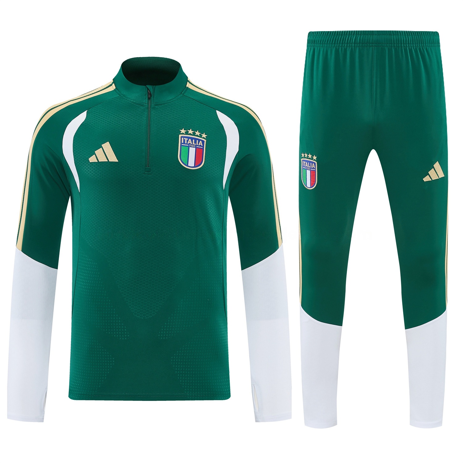 Italy 2026 Long Sleeve Training Set - Green With White Top & Pants - JerseysGala