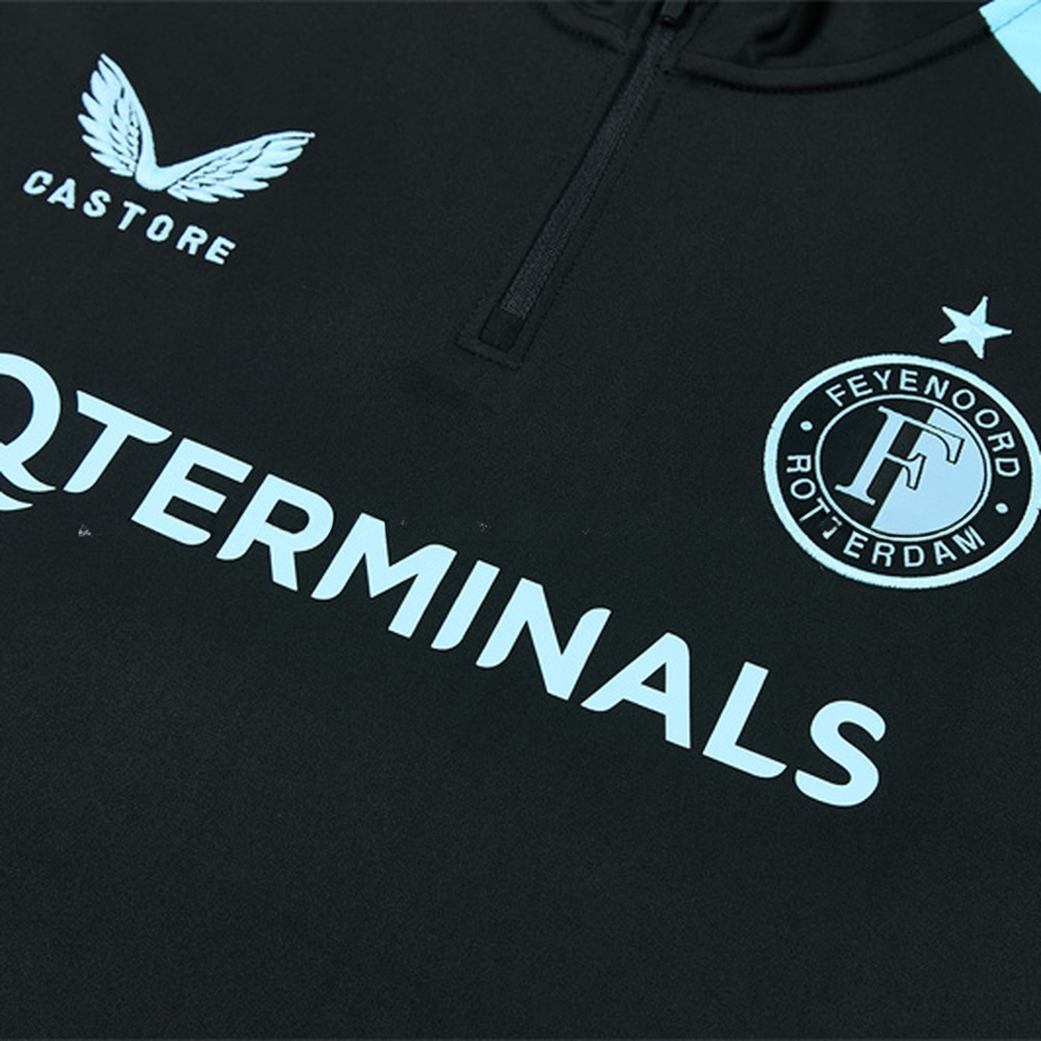 Feyenoord 26-27 Kids Long Sleeve Training Set - Black Top & Black Pants - JerseysGala