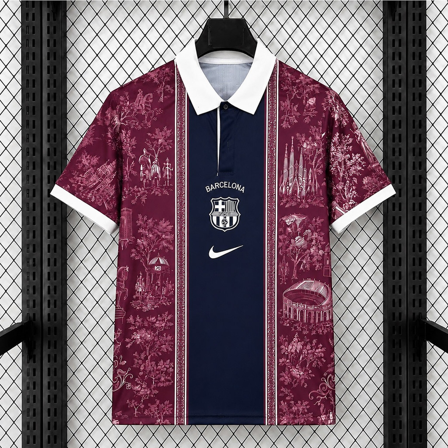 Barcelona 26-27 Navy Burgundy Special Polo Jersey - Fans Version - JerseysGala
