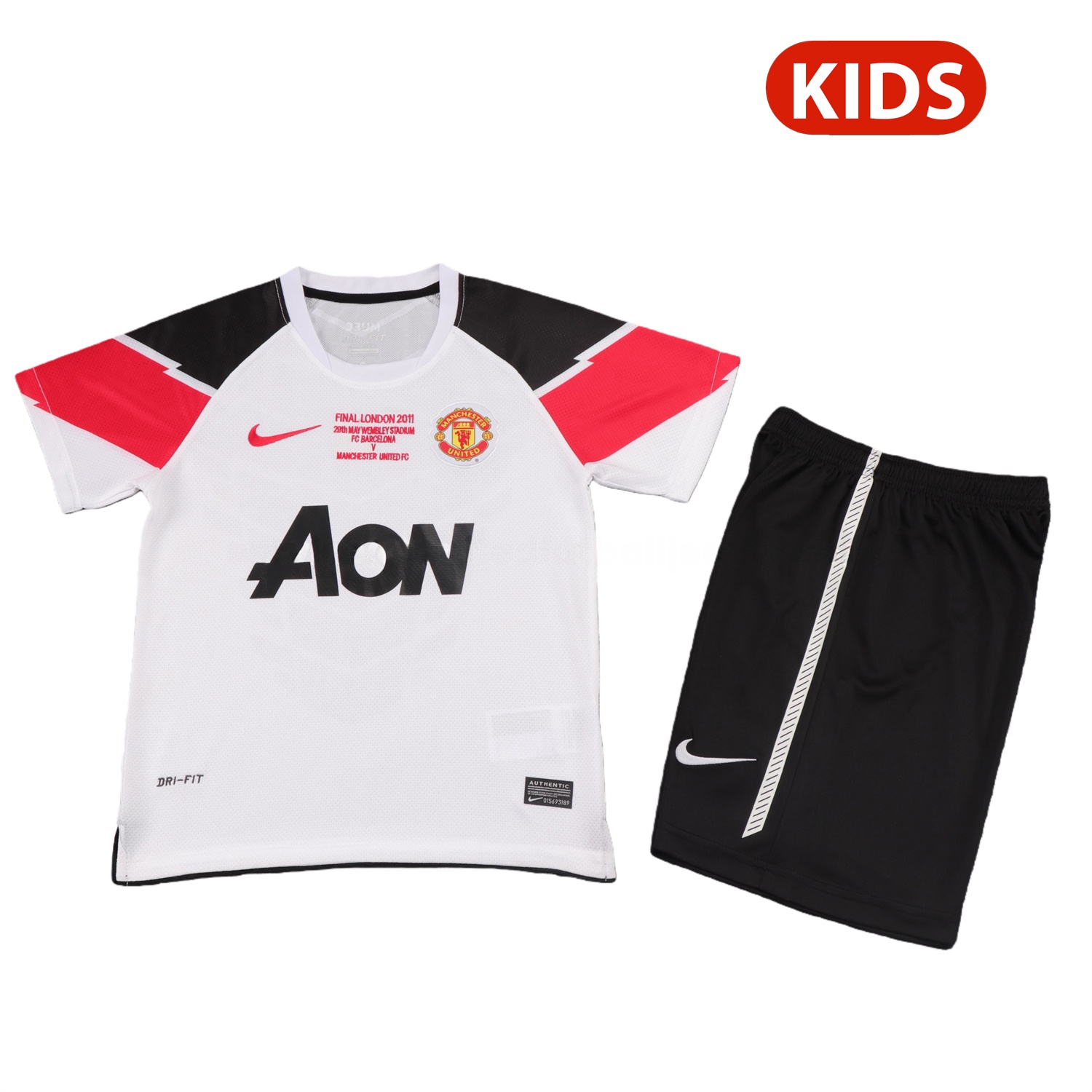 Retro Manchester United 2011-12 Away Kids Kit - Champions League Version - JerseysGala