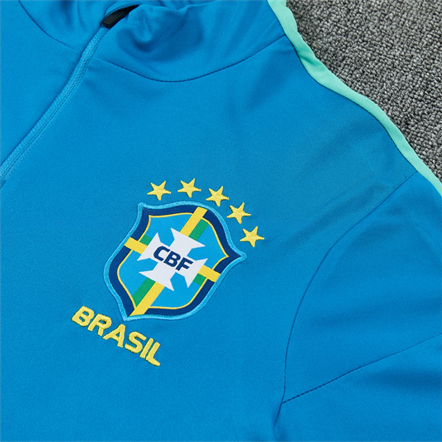 Brazil 2026 Long Sleeve Training Set - Sky Blue Top & Dark Green Pants - JerseysGala