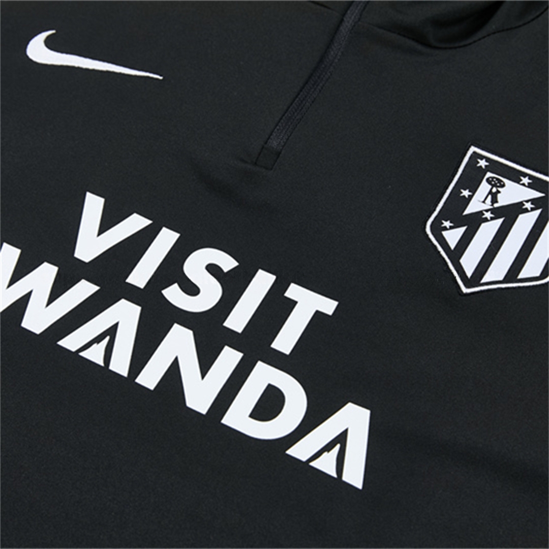 Atletico Madrid 26-27 Long Sleeve Training Set - Black Top & Black Pants - JerseysGala