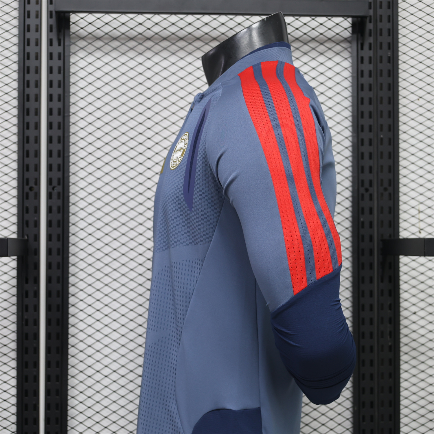 Bayern Munich 26-27 Grey Blue Long Sleeves Training Jersey - Player Version - JerseysGala