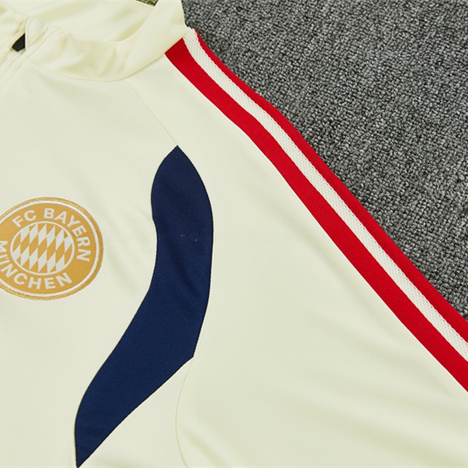 Bayern Munich 26-27 Long Sleeve Training Set - Cream Top & Deep Blue Pants - JerseysGala