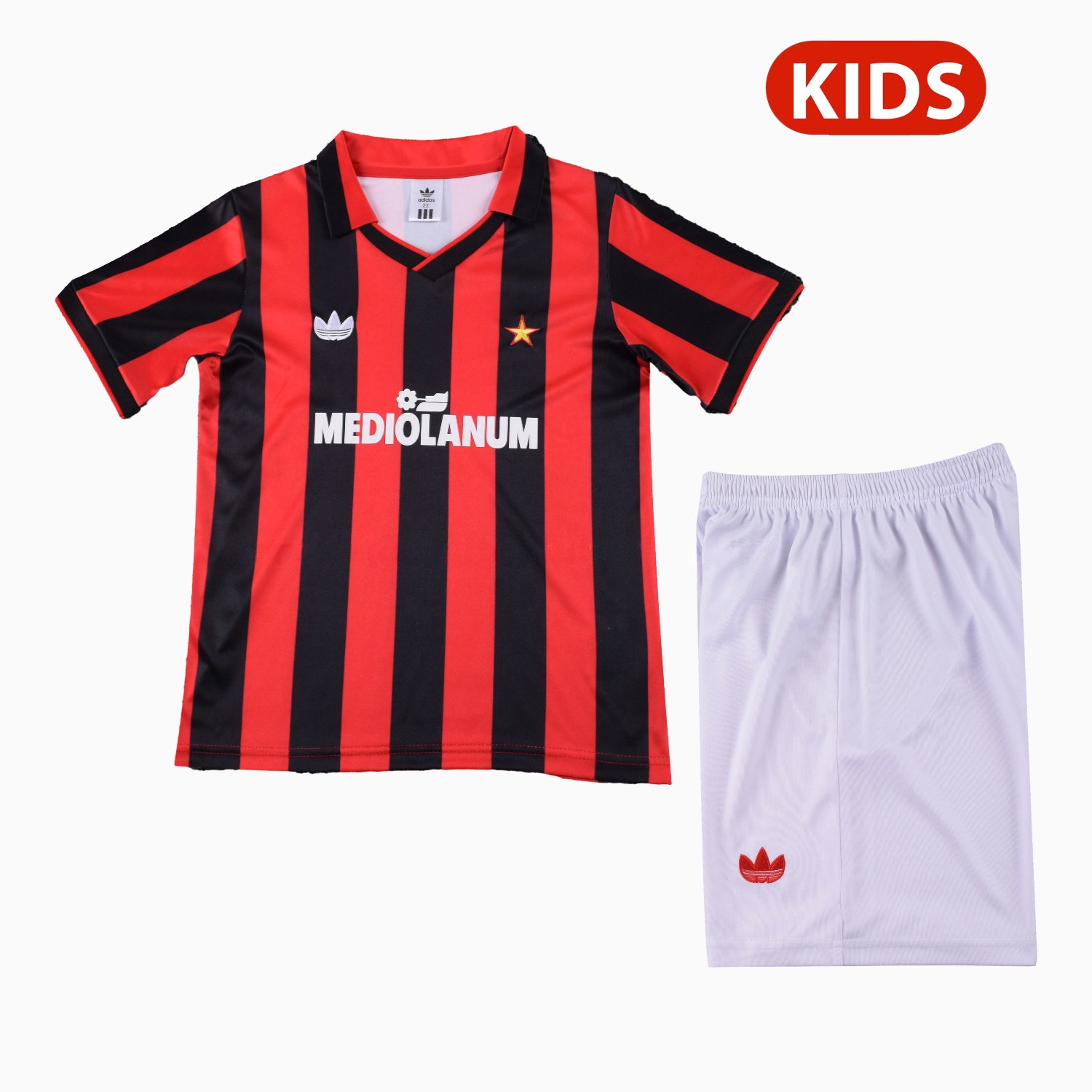 Retro AC Milan 1990-91 Home Kids Kit - JerseysGala