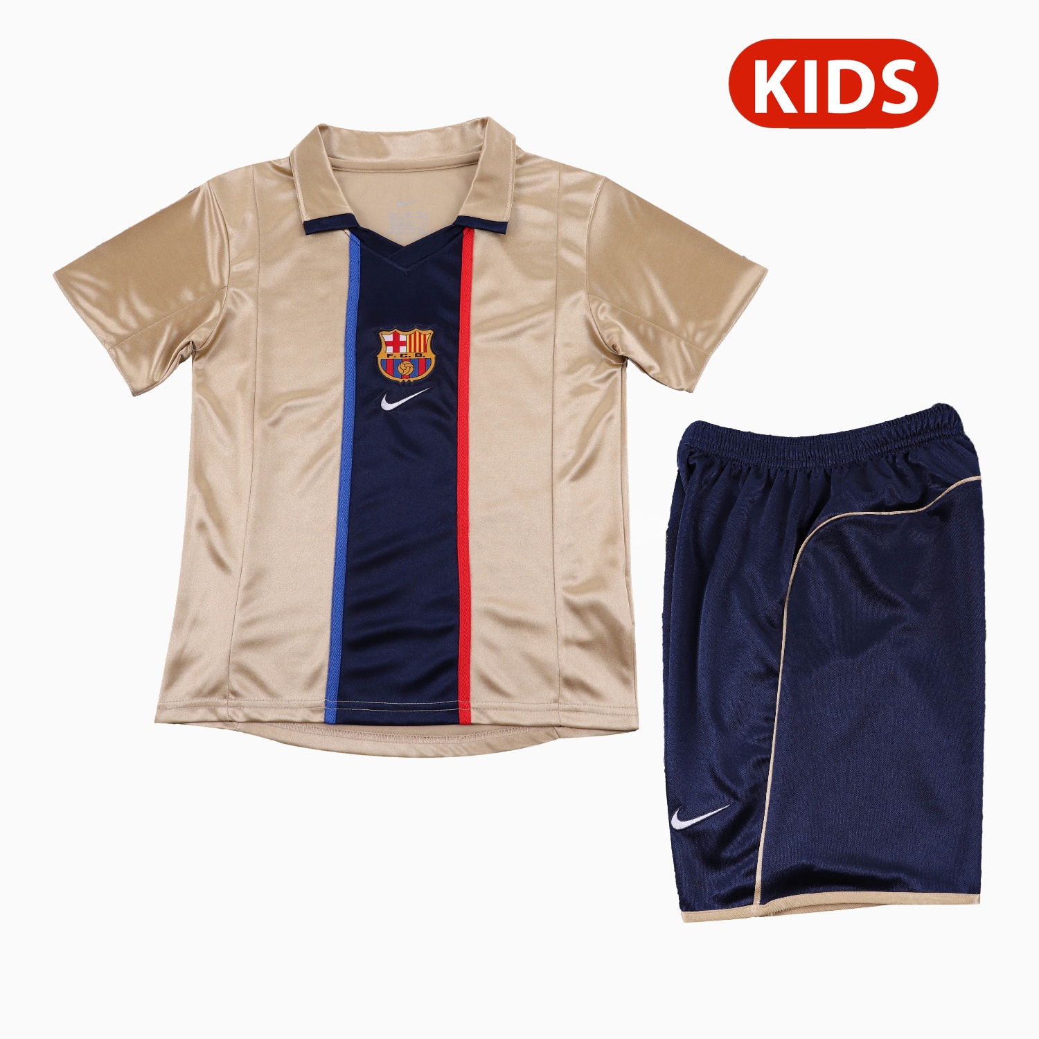 Retro Barcelona 2001-02 Away Kids Kit - JerseysGala