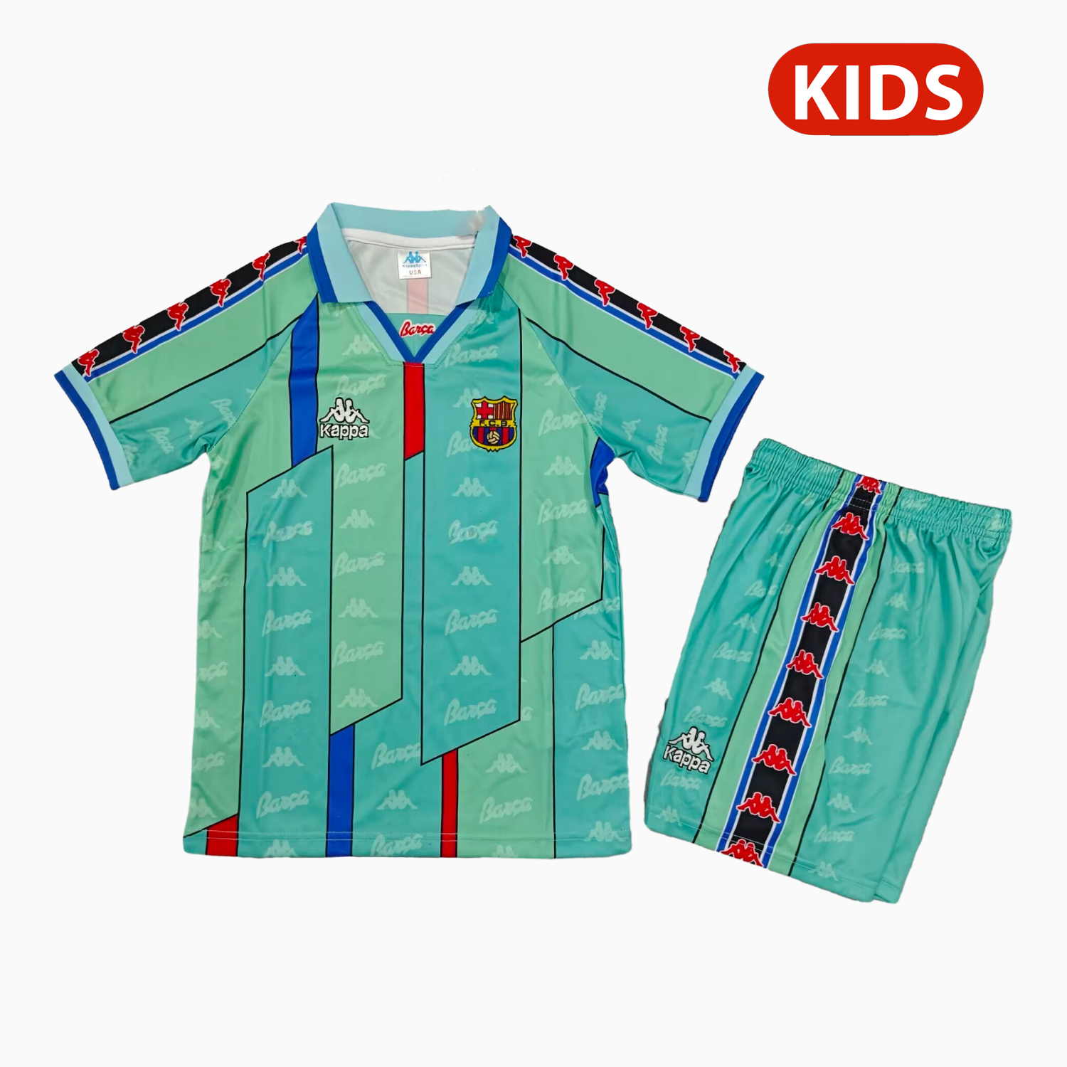 Retro Barcelona 1996-97 Away Kids Kit - JerseysGala
