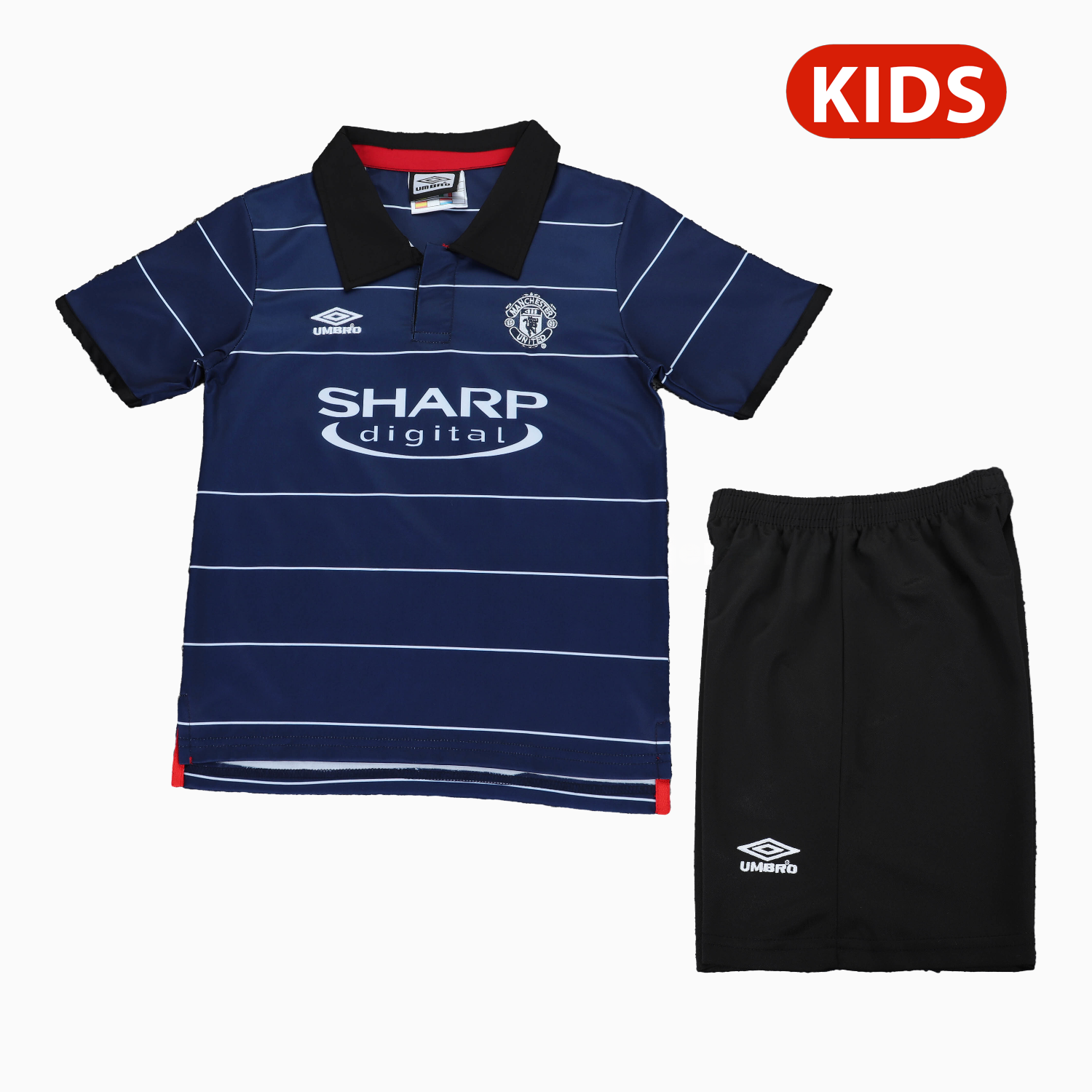 Retro Manchester United 1999-00 Away Kids Kit - JerseysGala