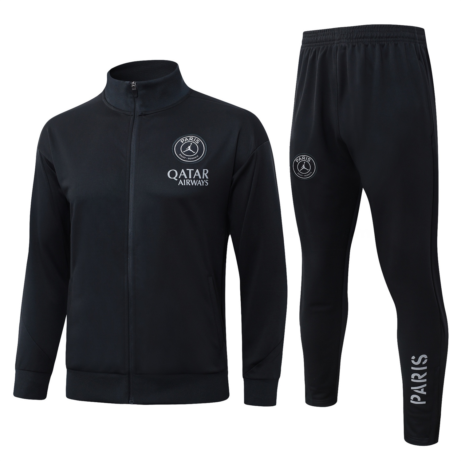 Paris Saint-Germain PSG 25-26 Jacket Training Tracksuit - Pure Black top & Pants - JerseysGala
