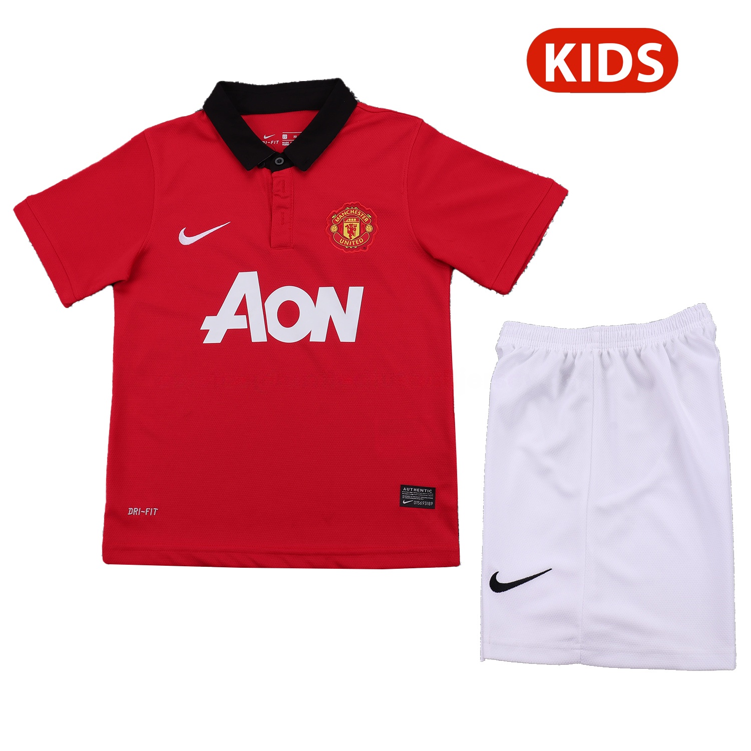 Retro Manchester United 2013-14 Home Kids Kit - JerseysGala