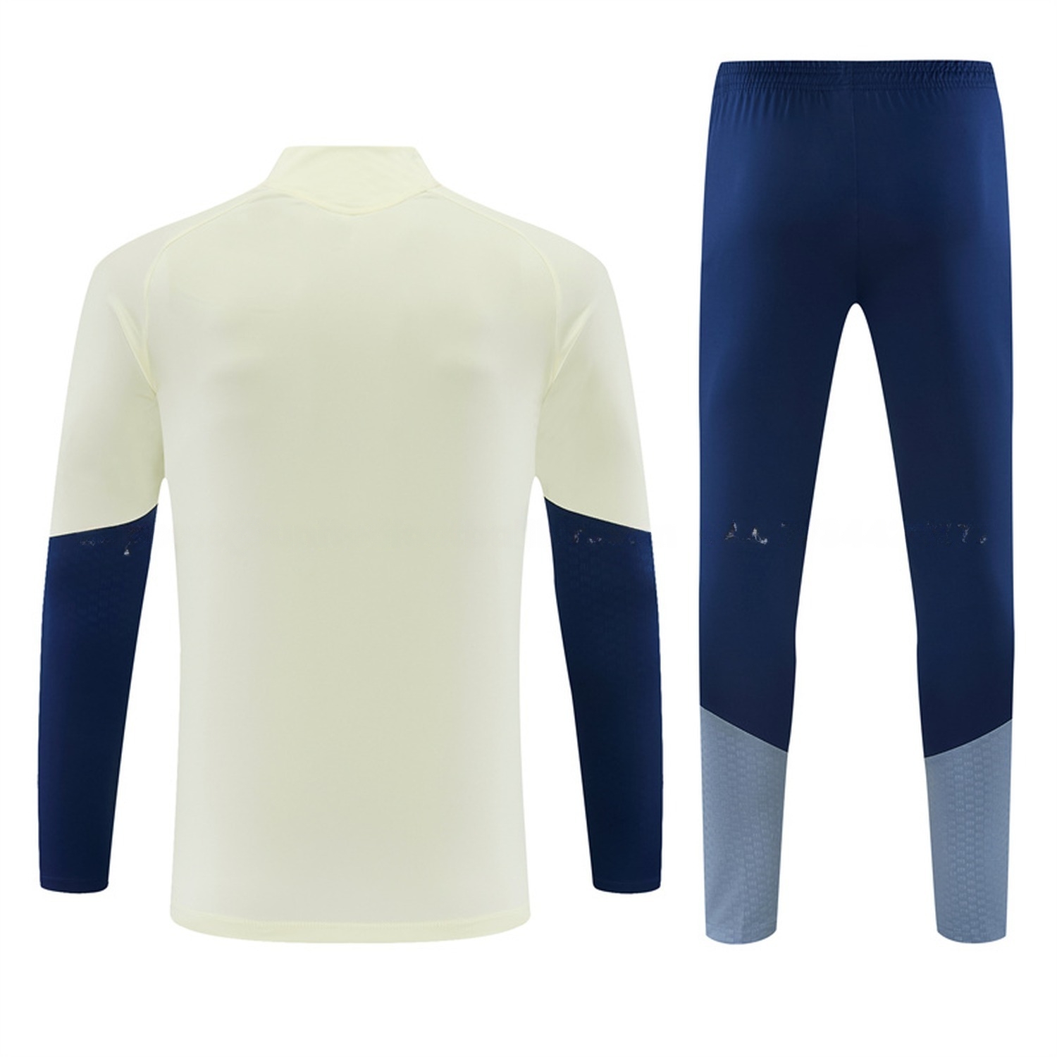 Bayern Munich 26-27 Long Sleeve Training Set - Cream Top & Deep Blue Pants - JerseysGala
