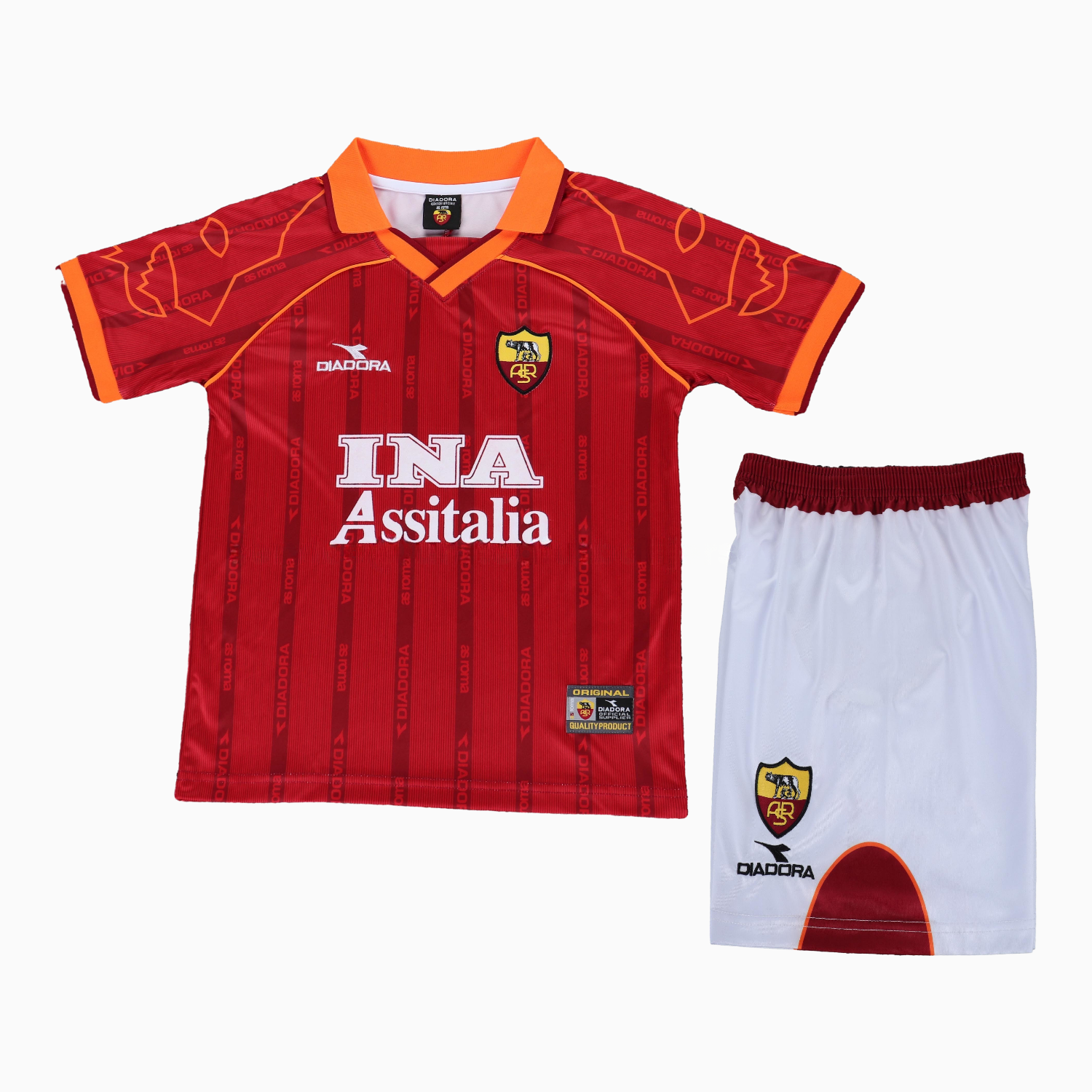 Retro Roma 1999-00 Home Kids Kit - JerseysGala