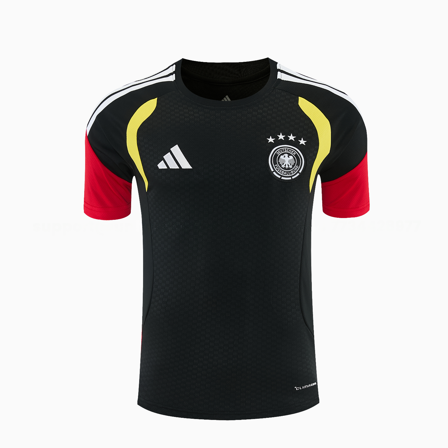 Germany 2026 Short-Sleeve Training Set - Black With Red Top & Black With Red Pants - JerseysGala