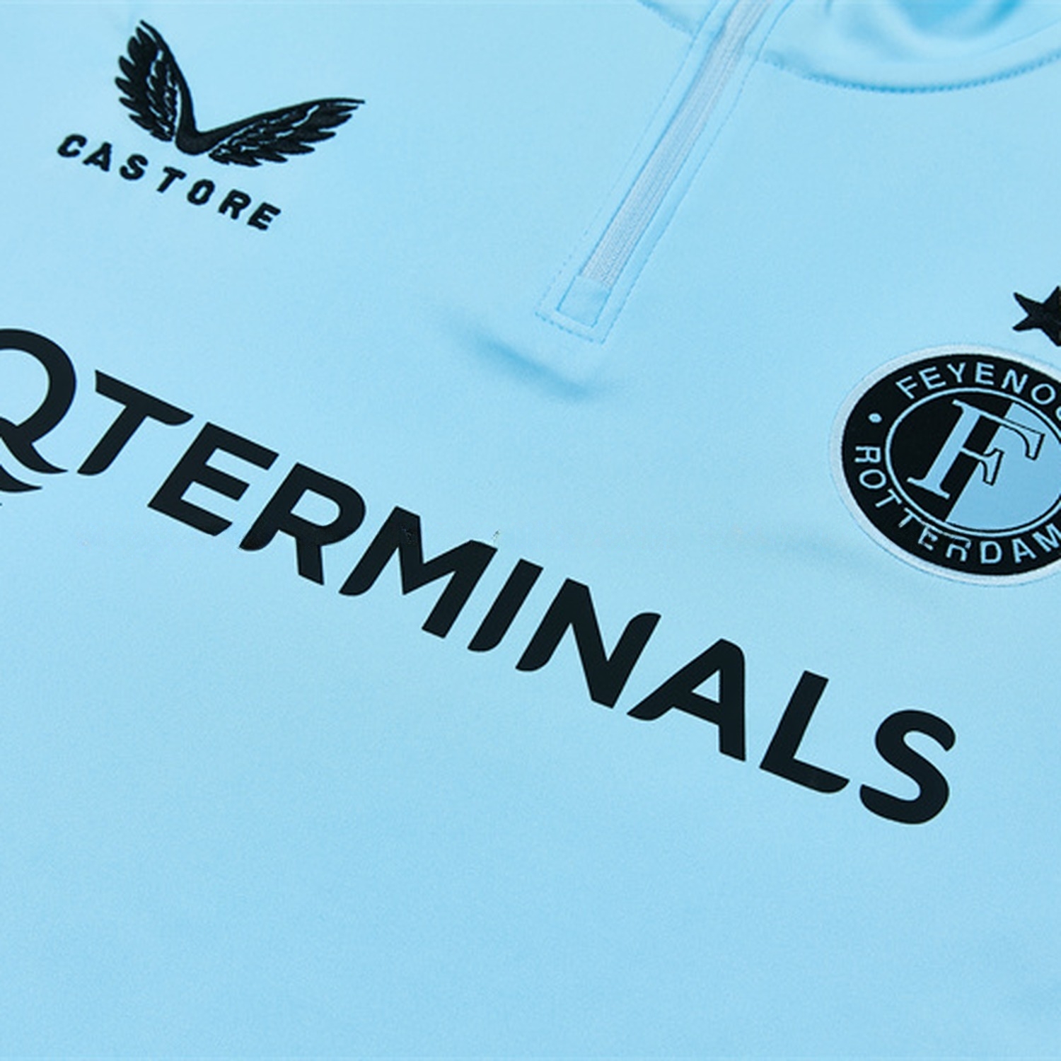 Feyenoord 26-27 Long Sleeve Training Set - Light Blue Top & Black Pants - JerseysGala