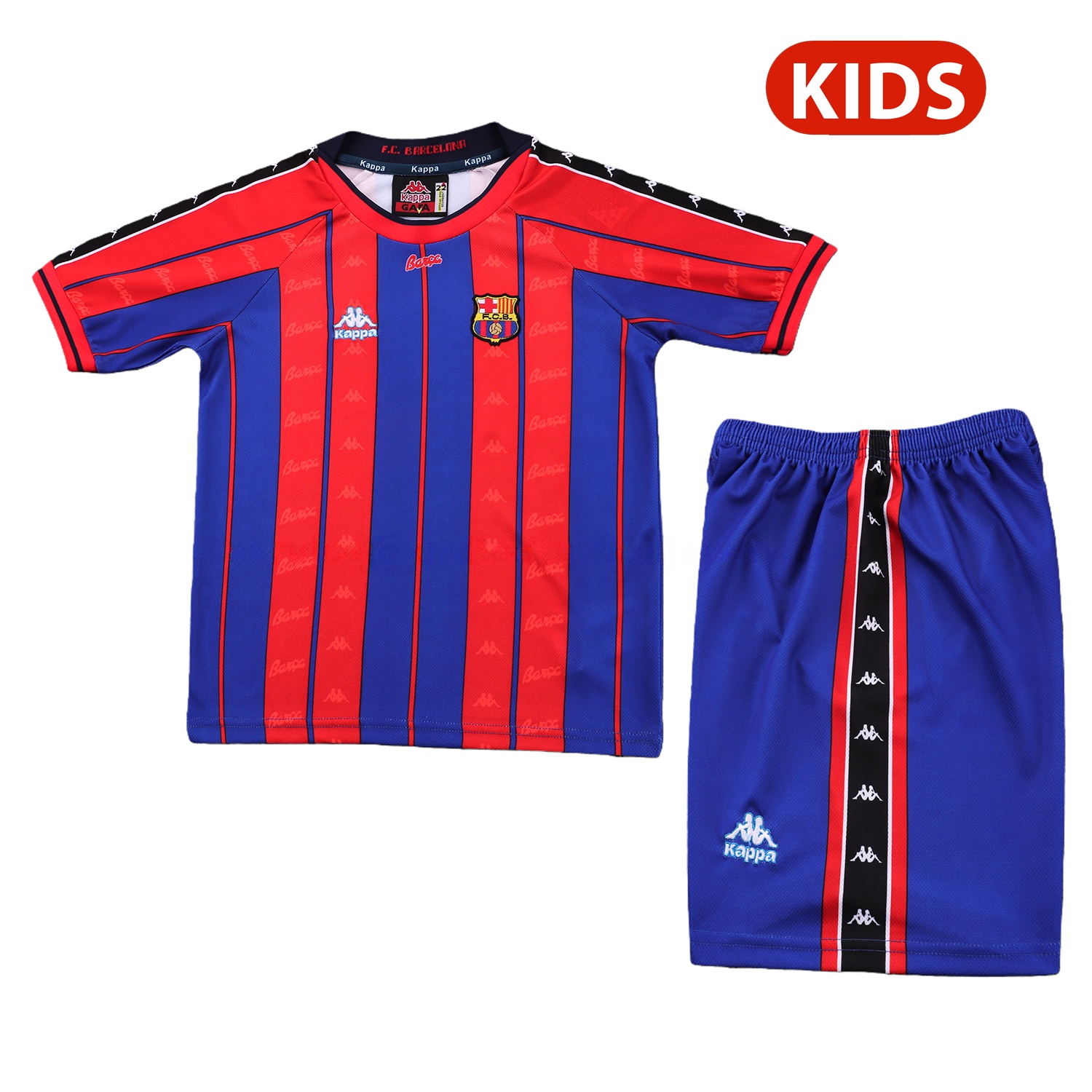 Retro Barcelona 1997-98 Home Kids Kit - JerseysGala