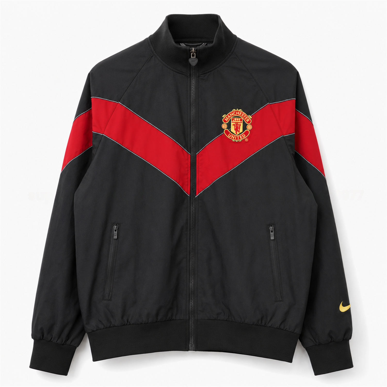 Retro Manchester United 2006-07 Windbreaker Jacket - Black Red - JerseysGala
