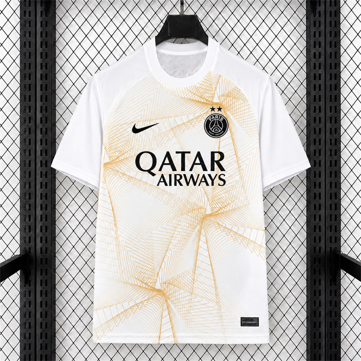 Paris Saint-Germain PSG 26-27 Champions League White Yellow Pre-Match Jersey - Fans Version - JerseysGala