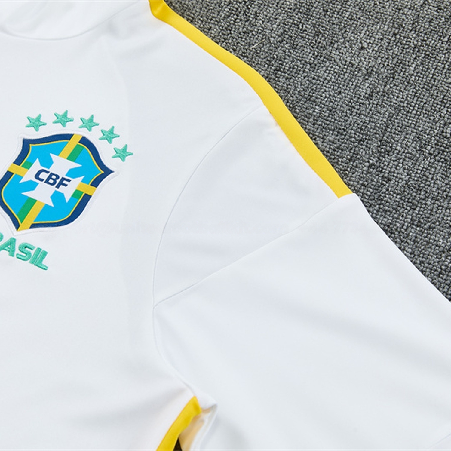 Brazil 2026 Kids Long Sleeve Training Set - White Top & Black Pants - JerseysGala