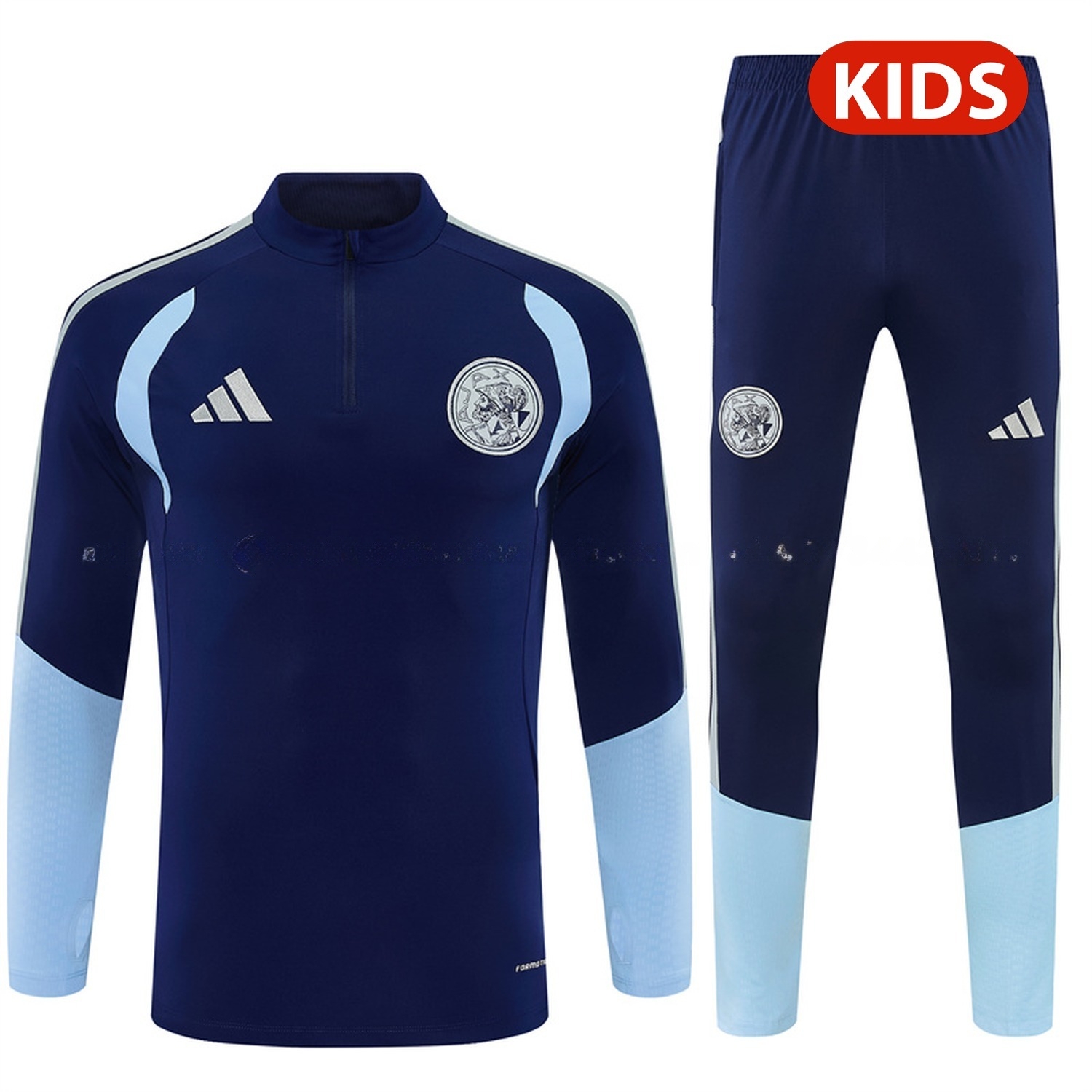 Ajax 26-27 Kids Long Sleeve Training Set - Deep Blue Top & Deep Blue Pants - JerseysGala