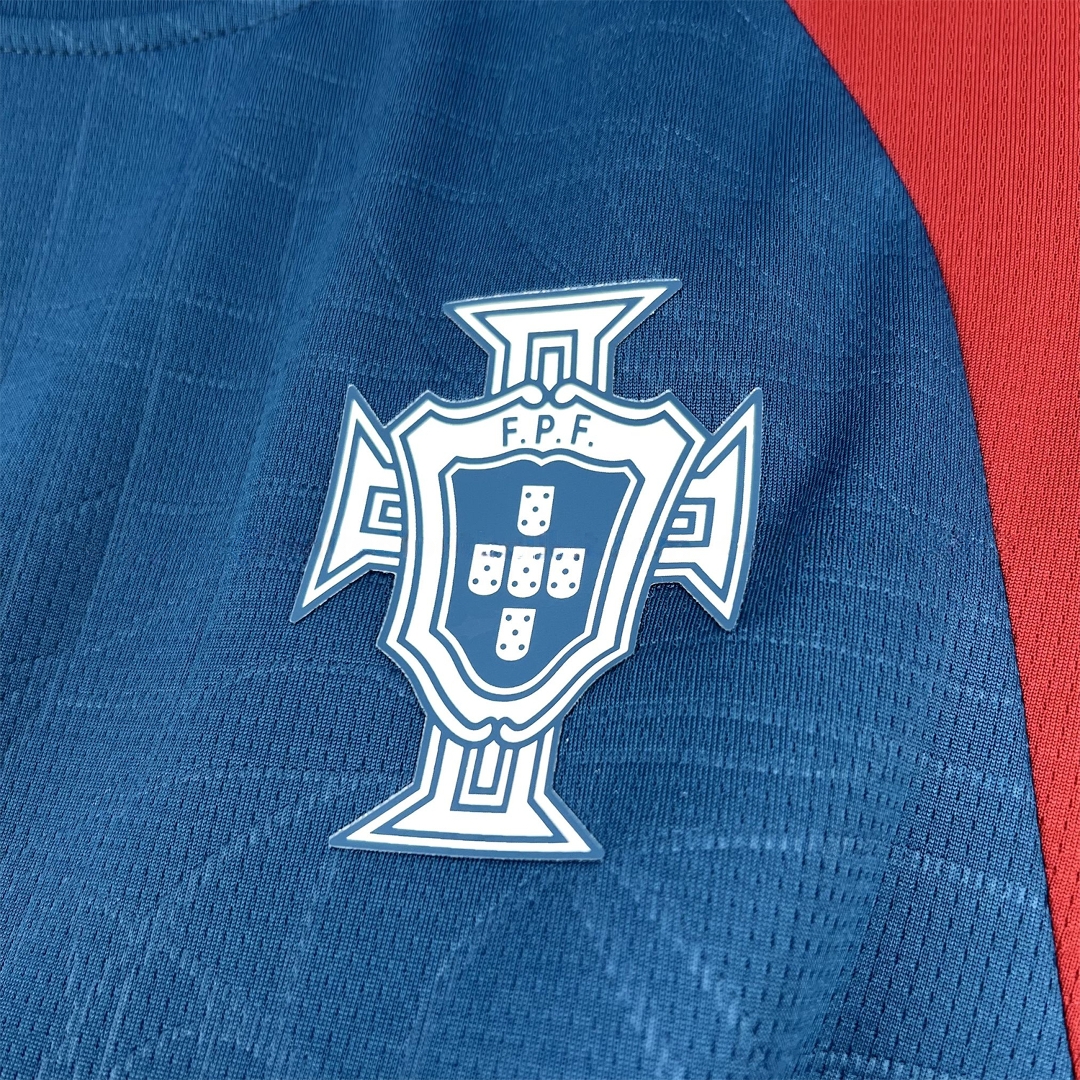 Portugal 2026 Muted Blue With Emerald Green Pre-Match Jersey - Fans Version - JerseysGala