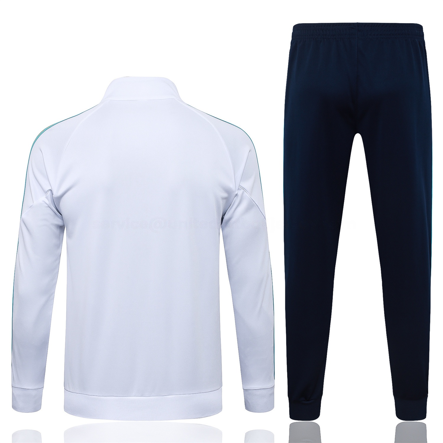 Marseille 25-26 Long Sleeve Training Set - White Top & Dark Blue Pants - JerseysGala
