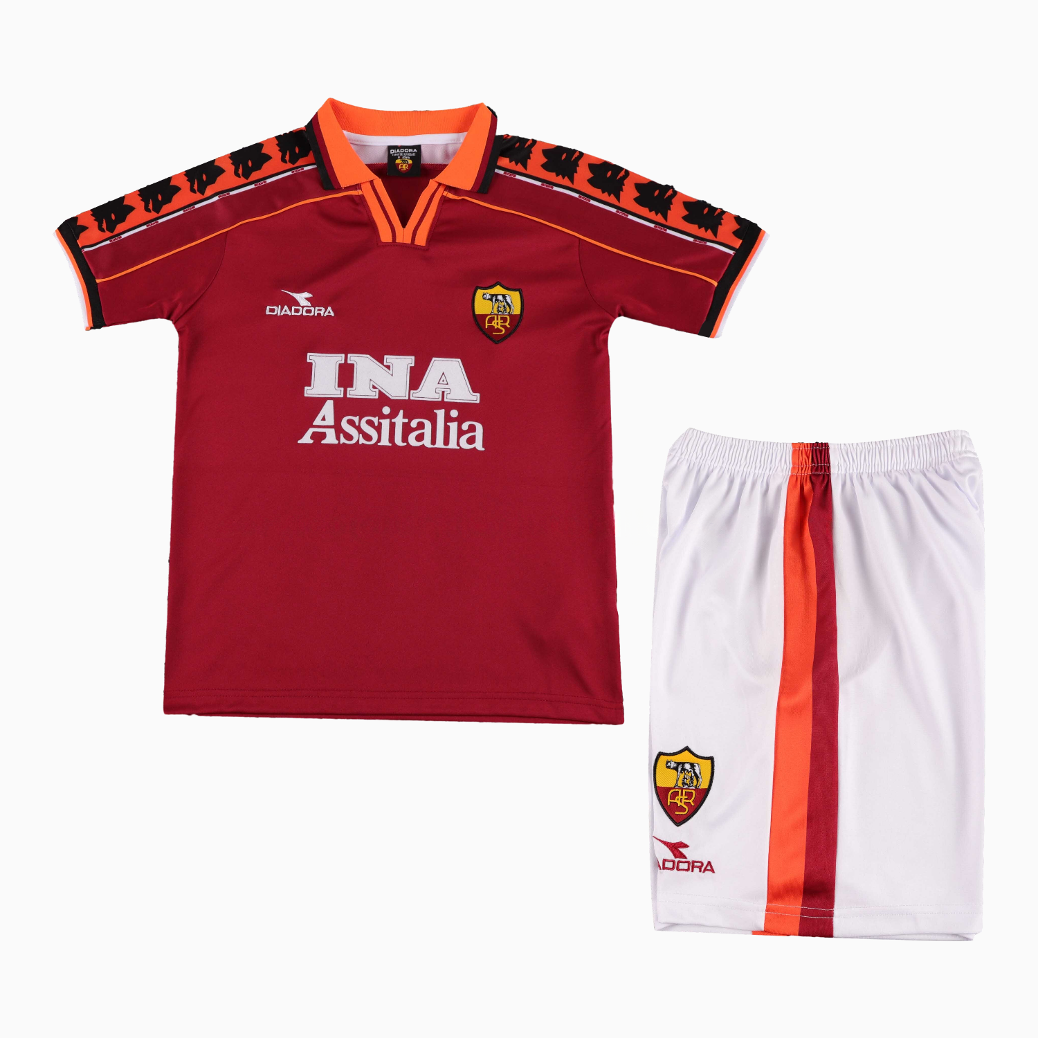 Retro Roma 1998-99 Home Kids Kit - JerseysGala