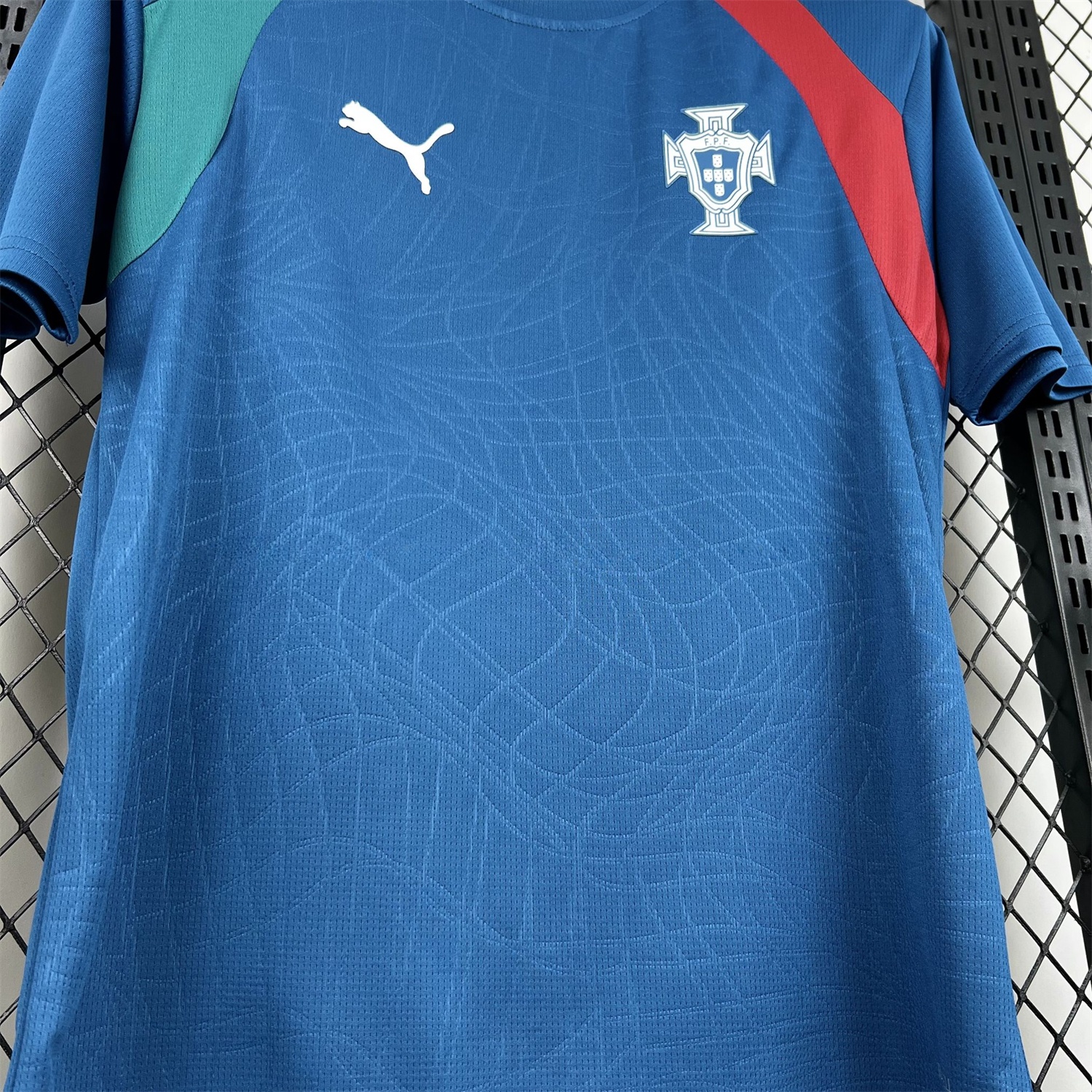 Portugal 2026 Muted Blue With Emerald Green Pre-Match Jersey - Fans Version - JerseysGala