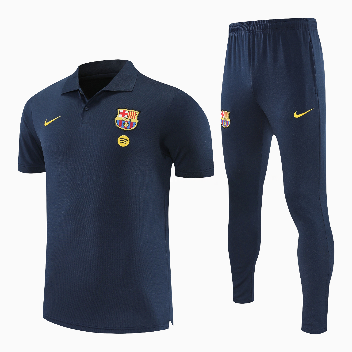 Barcelona 25-26 POLO Short-Sleeve Training Set - Dark Blue Top and Pants - JerseysGala