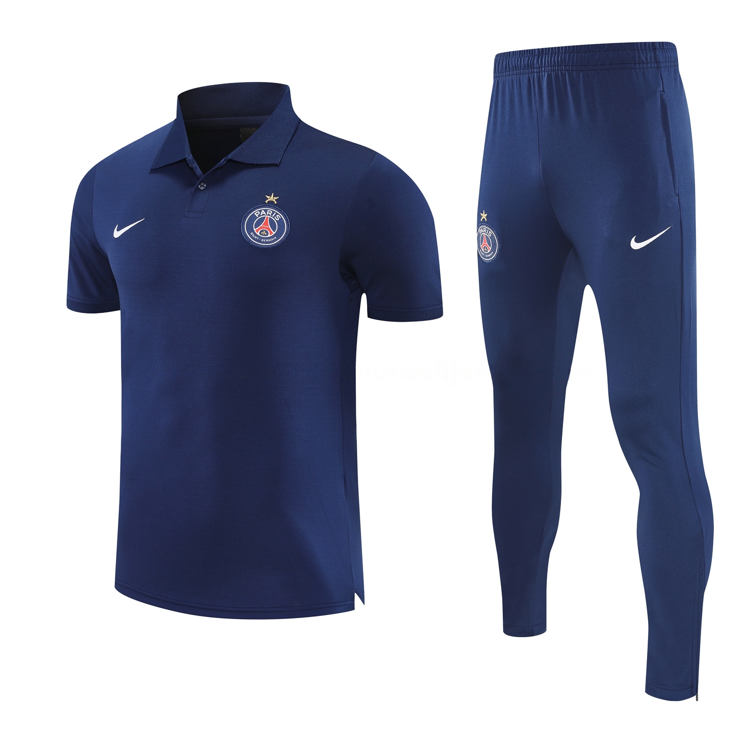 Paris Saint-Germain PSG 25-26 POLO Short-Sleeve Training Set - Dark Blue Top and Pants - JerseysGala