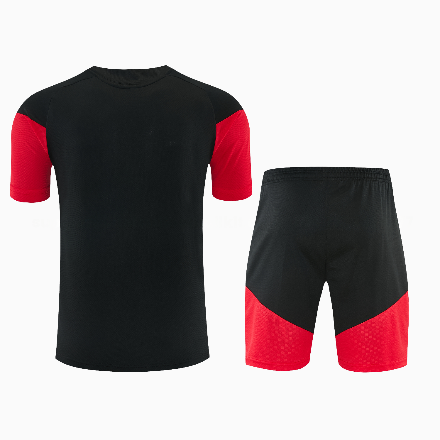Germany 2026 Short-Sleeve Training Set - Black With Red Top & Black With Red Pants - JerseysGala