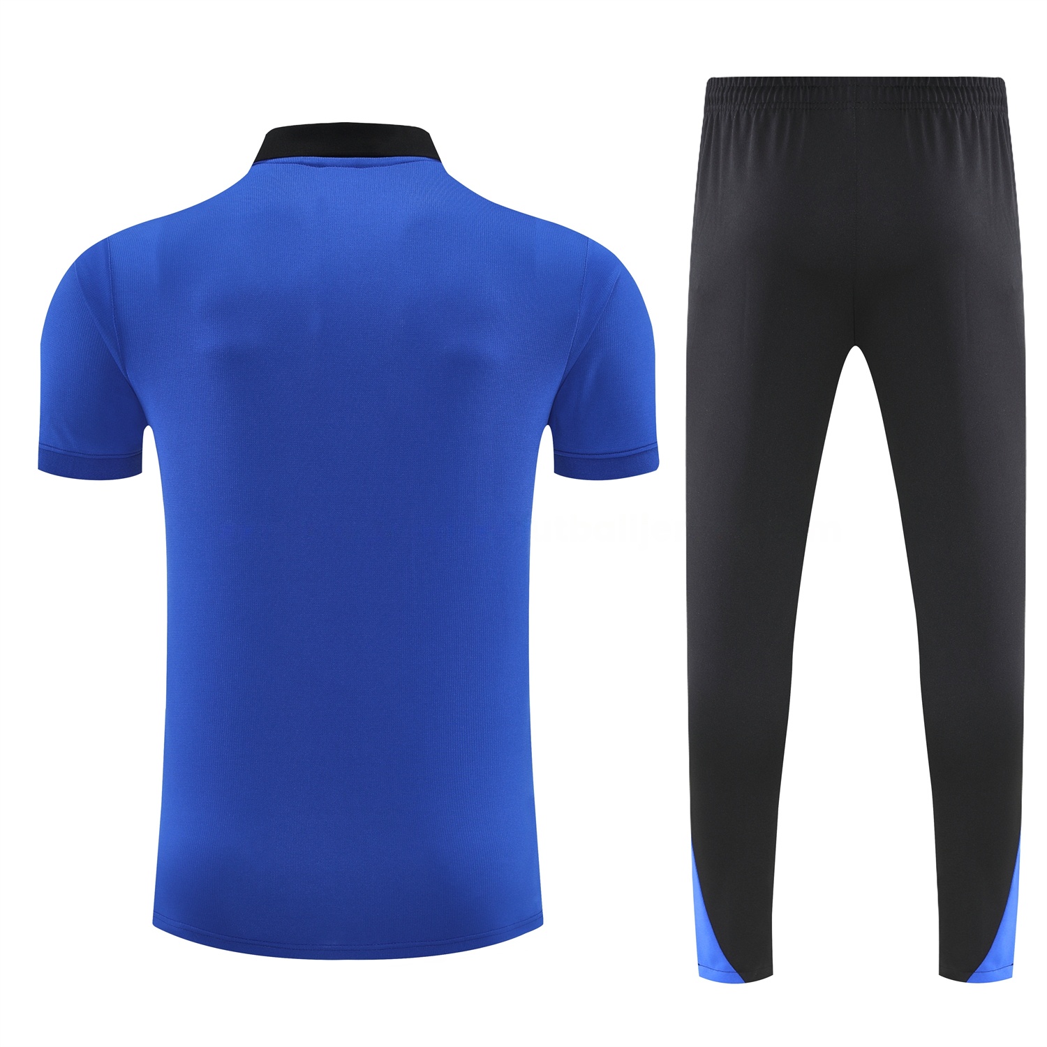 Inter Milan 25-26 POLO Short-Sleeve Training Set - Ocean Blue Top and Black Pants - JerseysGala