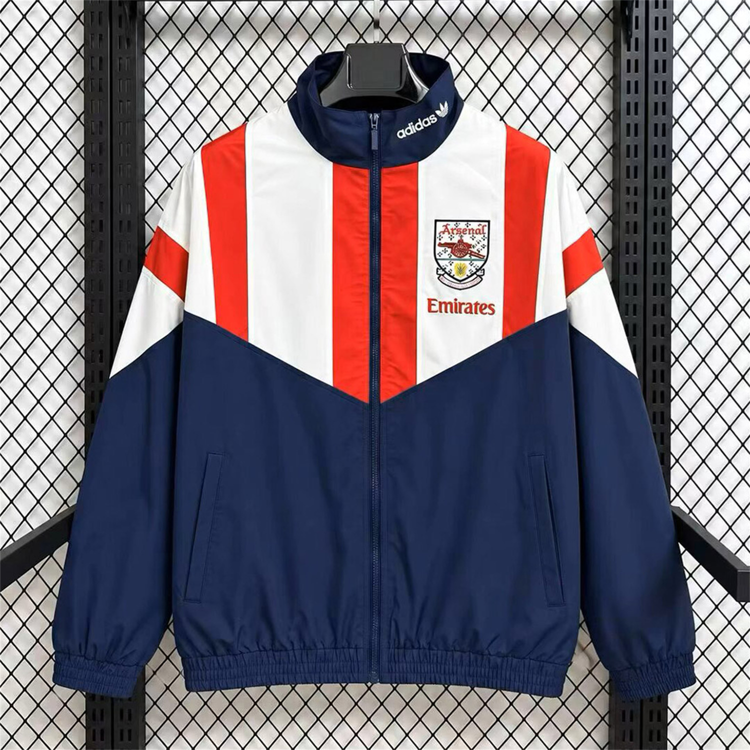 Arsenal 26-27 EQT Windbreaker Jacket - Navy Red White - JerseysGala