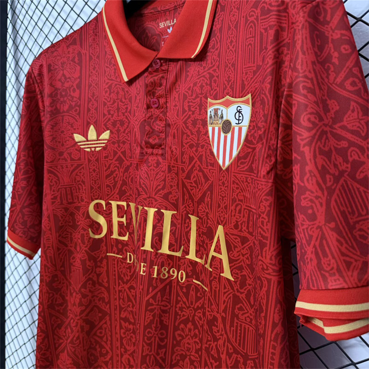 Sevilla 26-27 Lifestyle Red Polo Jersey - Fans Version - JerseysGala