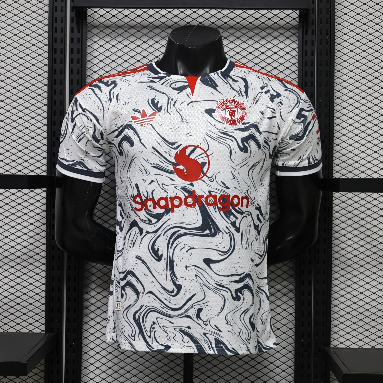 Manchester United 26-27 White Black Marble Special Jersey - Player Version - JerseysGala