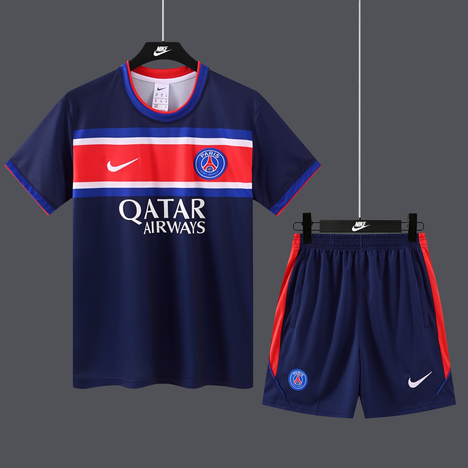 Paris Saint-Germain PSG 26-27 Short-Sleeve Training Set - Deep Blue Top & Deep Blue Shorts - JerseysGala