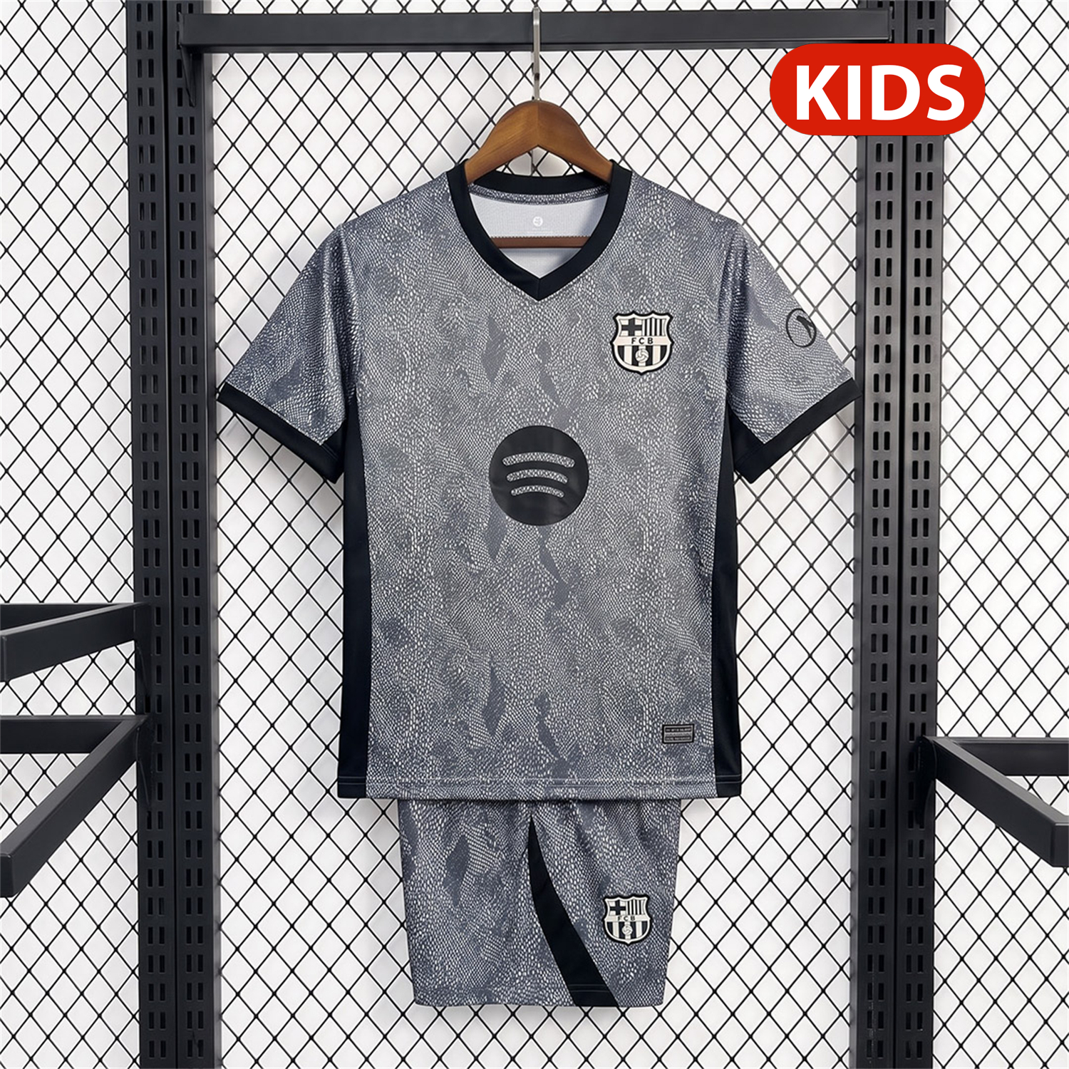Barcelona 26-27 Goalkeeper Grey Kids Kit - JerseysGala