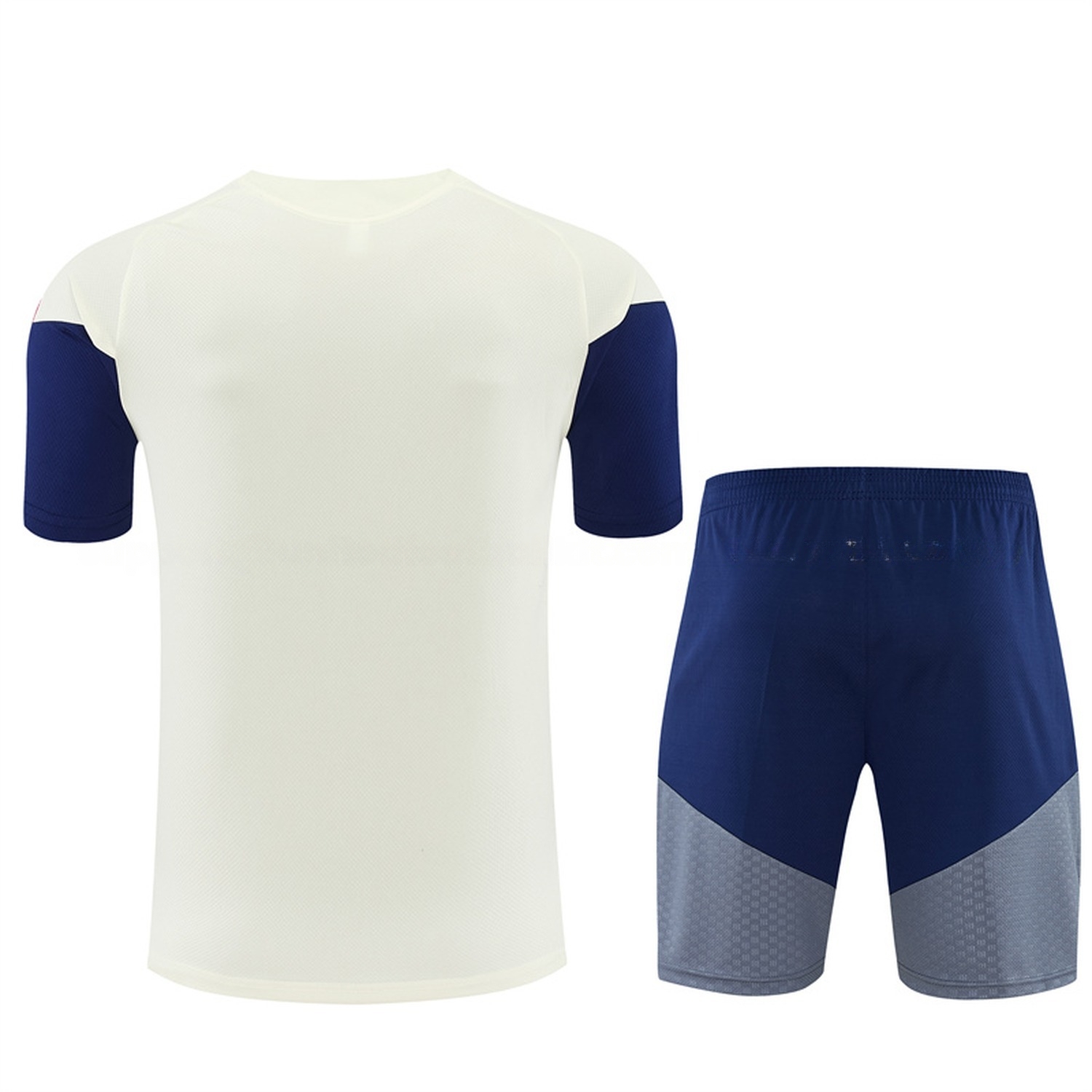 Bayern Munich 26-27 Kids Short-Sleeve Training Set - Cream Top & Deep Blue Shorts - JerseysGala
