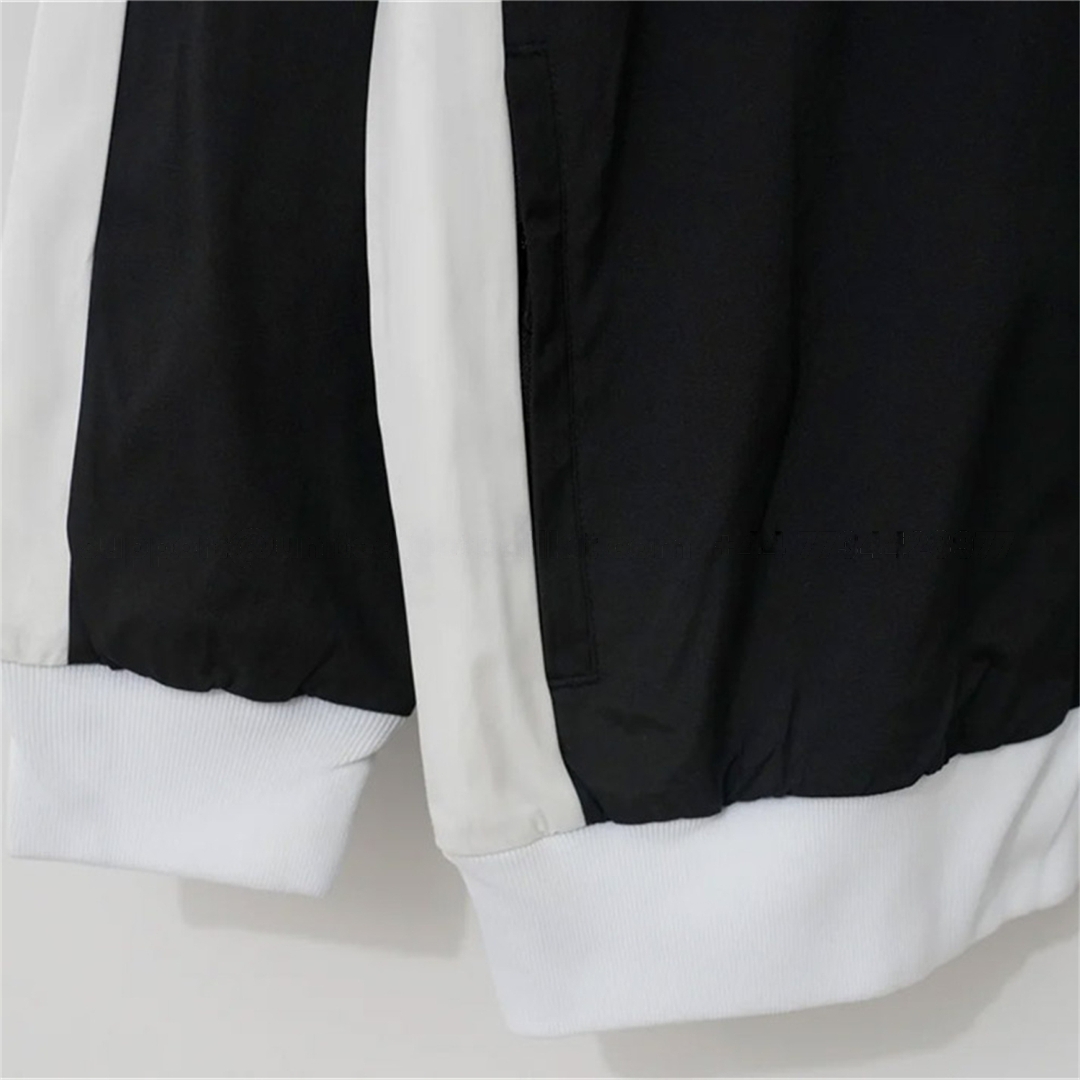 Santos 26-27 Black With White Edges Windbreaker Jacket - JerseysGala